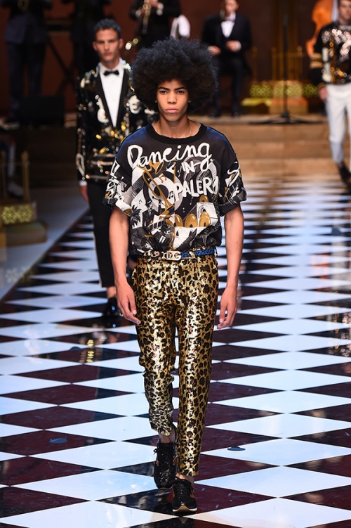 Creation for fashion house Dolce Gabbana during men's spring/summer 2017 (Credit: AFP Photo)